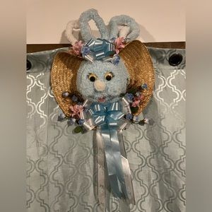 Vintage Handmade Easter Bunny Hanging  Hat Wreath